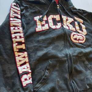 Vintage Y2K Ecko Unltd Camo Full Zip Hoodie Black Red